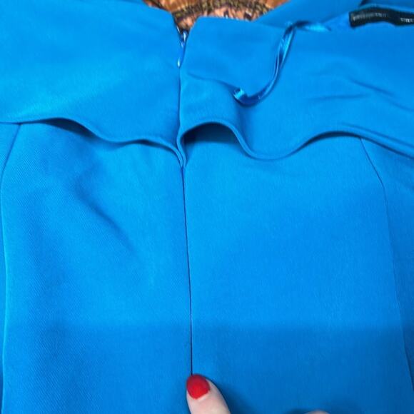 Rtr Sachin & Babi Bacall Gown sz14 eggshell blue off shoulder long dress solid - Picture 10 of 10